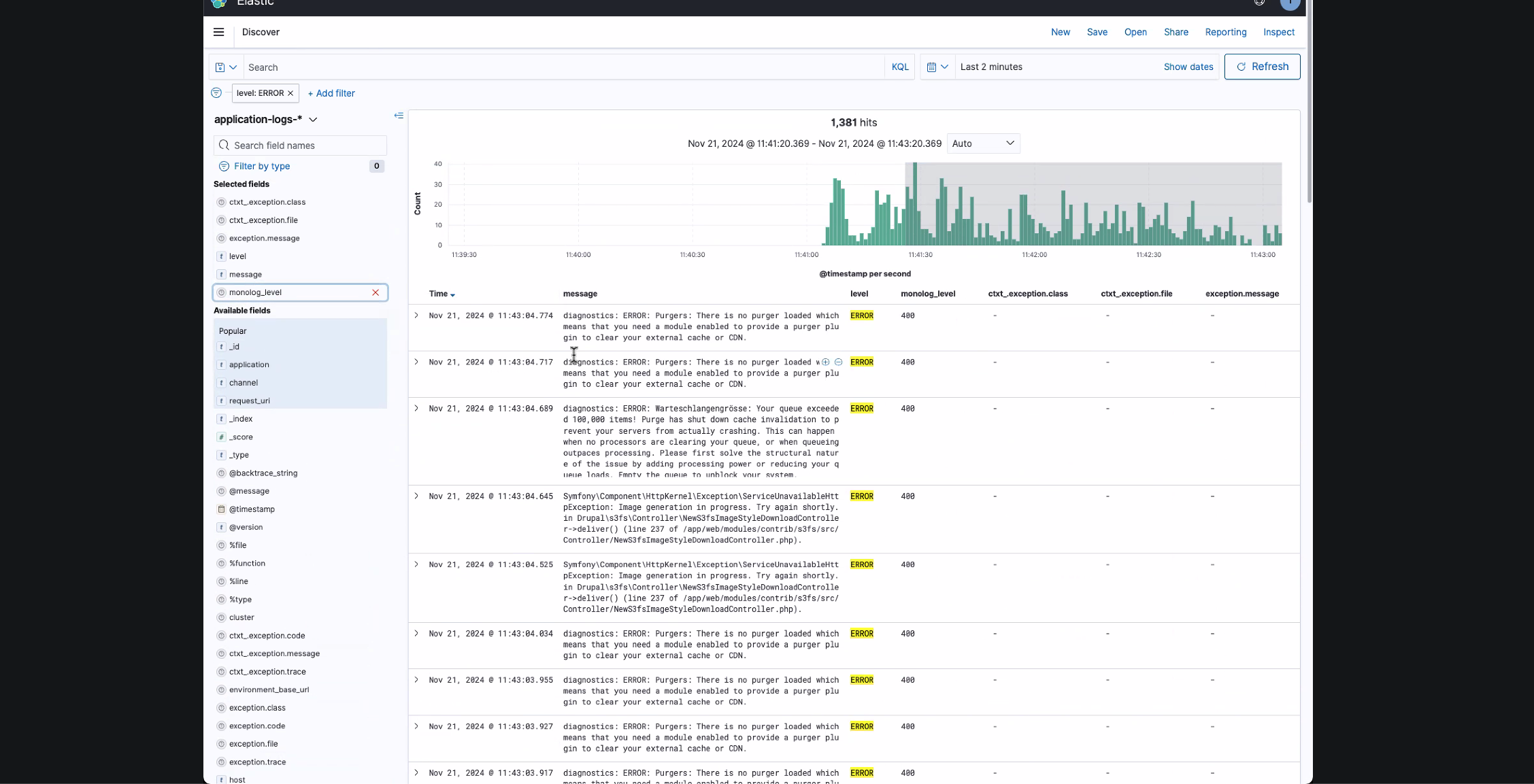 Application logs